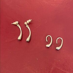 2 pairs of Silver Drop Earrings
